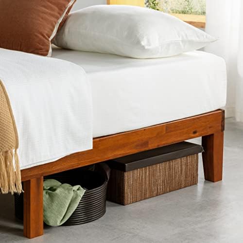 Mellow Naturalista Classic 12-Inch Solid Wood Platform Bed | Wooden Slats, No Box Spring Needed, Easy Assembly | King, Cherry