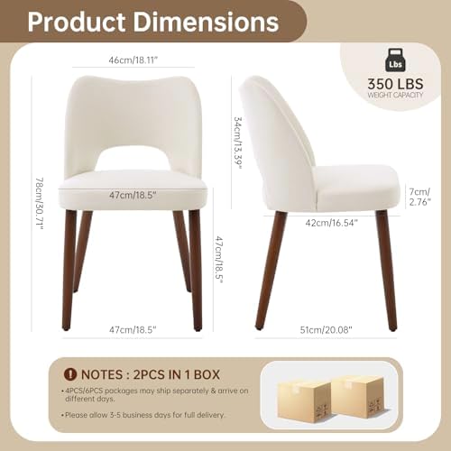 GarveeHome Dining Chairs Set of 4, Modern Hollow Back Dining Room Chair