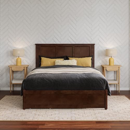 AFI, Felicity Full Platform Bed with Panel Footboard & Storage Drawers, Walnut