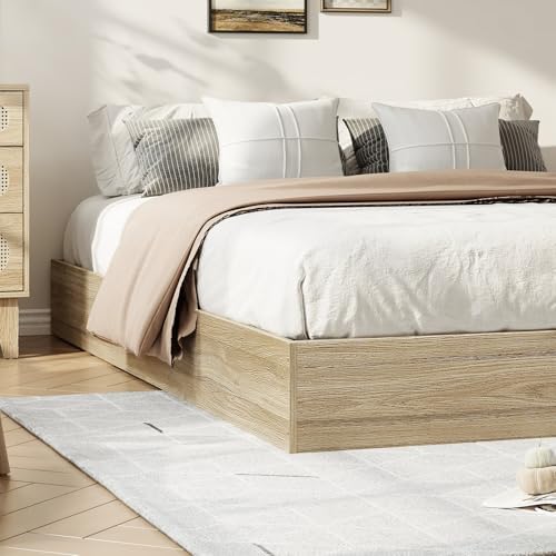 GarveeHome Wood Platform Bed Frame, California King Bed Frame No Headboard