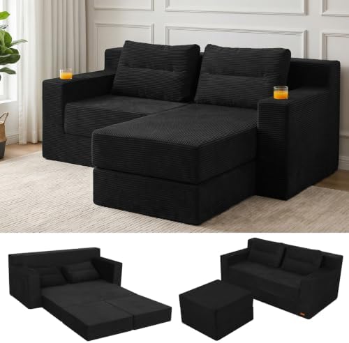 COMAX Futon Sofa Bed, Convertible Sofa Bed, Folding Boneless Couches