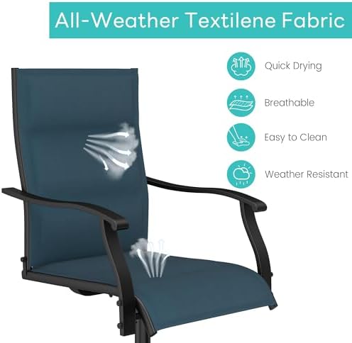 Murago Patio Chairs Set of 2, Outdoor Chairs Set of 2, Patio Chairs, Blue