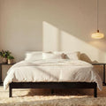 LIFEMENT King Bed Frame Signature Wood Platform, Noise Free, Under Bed Storage, No Box Spring Needed, Easy Assembly, Black