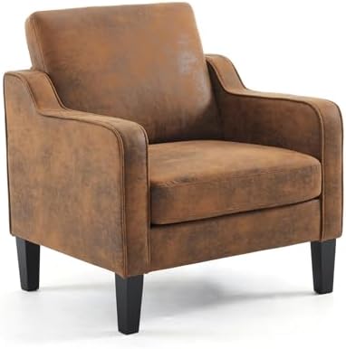 VINGLI Upholstered Gold Foil Accent Chair, Armchair for Living Room, Rustic