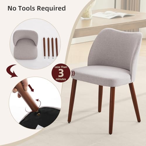 GarveeHome Dining Chairs Set of 4 with Cozy Backrest/Wooden Legs