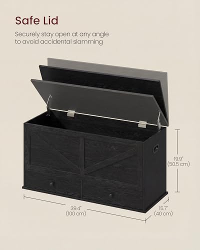 VASAGLE Storage Chest with 2 Fabric Drawers, 15.7 x 39.4 x 19.9 Inches