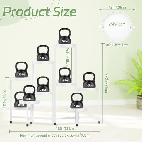 iDavosic.ly Plant Stand Indoor Outdoor, 9 Tier Metal Corner Shelf, White