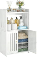 HAYOFAMY 3-Tier Bathroom Storage Cabinet 8.7" D x 14.2" W x 24.8" H | White Floor Cabinet, Freestanding Organizer with Door, for Living Room Kitchen Small Space, PVC Material