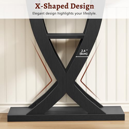 FAVOOSTY Entryway Table, 3 Tier Hallway Table, Console Tables for Living Room, Narrow Entrance Table with Storage, Sofa Table Behind Counch, Accent Table for Entry Foyer, Black