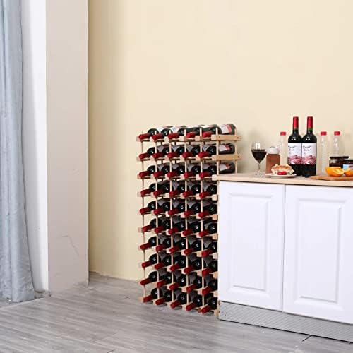 Wooden Stackable Storage Modular Small countertop Wine Rack Cabinet,Freestanding for Floor Wood Wine Bottle Shelf (50bottle)