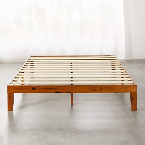 Mellow Naturalista Classic 12-Inch Solid Wood Platform Bed | Wooden Slats, No Box Spring Needed, Easy Assembly | Full, Cherry