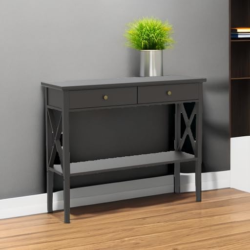 ChooChoo 39" Entryway Table with Drawers and Storage Shelf