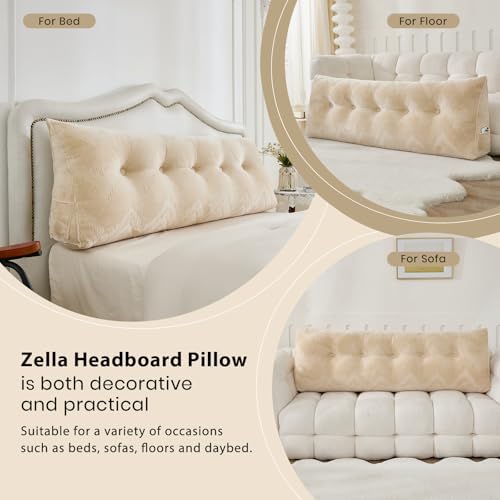 Zelladorra Headboard Pillow King, Triangular Wedge Pillow Headboard