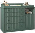 Green Changing Table Dresser with 4 Drawers, Baby Nursery Diaper Table