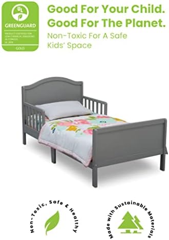 Delta Children Bennett Wood Toddler Bed - Greenguard Gold Certified, Grey