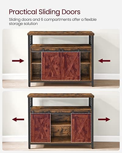 VASAGLE Buffet Cabinet, Coffee Bar with 2 Sliding Barn Doors