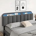 ONBRILL King Headboard Only with LED Light, Upholstered Storage Headboards