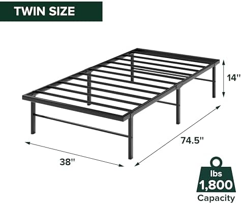 Zinus Rumi Heavy Duty Metal Platform Bed Frame, RGB LED Lights, Twin