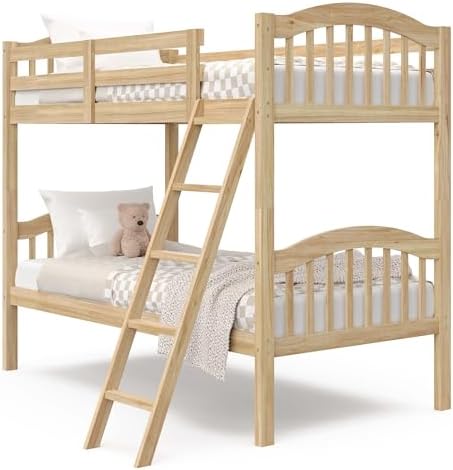 Storkcraft Long Horn Twin-Over-Twin Bunk Bed, Natural