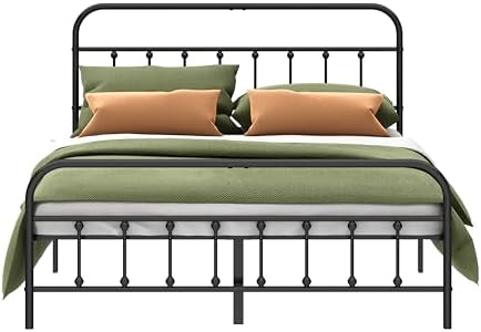 Kujielan Metal Bed Frame Queen Size,Easy to Assemble,Black