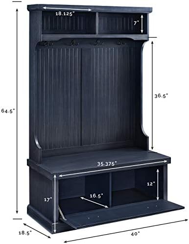 Crosley Furniture Seaside Hall Tree, Shoe Rack Bench