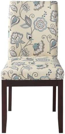 OSP Home Furnishings Dakota Upholstered Parsons Dining Chair with Espresso Finish Wood Legs, Avignon Sky