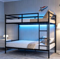 Bellemave Twin Over Twin Bunk Beds, Metal Bunk Bed Frame with Ladder and Full-Length Guardrail for Kids, Adults, Black