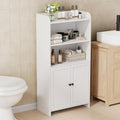 Homhedy Small Bathroom Storage Cabinet, Toilet Paper Storage Cabinet | Bathroom Floor Cabinet with Doors and Shelves, Bathroom Organizers for Small Spaces, 9.8" D x 19.7" W x 39.9" H, White