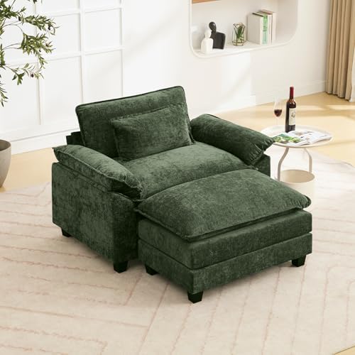 Oprisen 53" Modular Sectional Sofa, Comfy Deep Cloud Couch with Ottoman