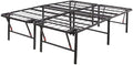 Amazon Basics Foldable Metal Platform Bed Frame with Storage, Sturdy Steel, No Box Spring Needed, 18 Inches High, Tool-Free Easy Assembly, Noise-Free, Queen Size, Black