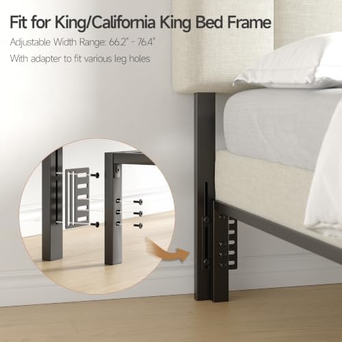 ONBRILL King Headboard Only with LED Light, Upholstered Storage Headboards