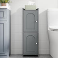 Hzuaneri Bathroom Storage Cabinet, Small Corner Floor Cabinet with 2 Doors | Narrow Toilet Paper Cabinets with Adjustable Shelf, Bathroom Organizer for Small Spaces, 7.9" D x 9.8" W x 29.5" H Gray