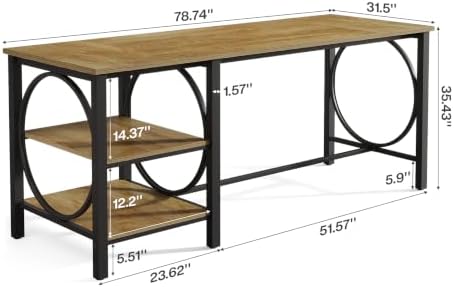 Tribesigns 79-Inch Bar Table, Counter Height Dining Table with Storage