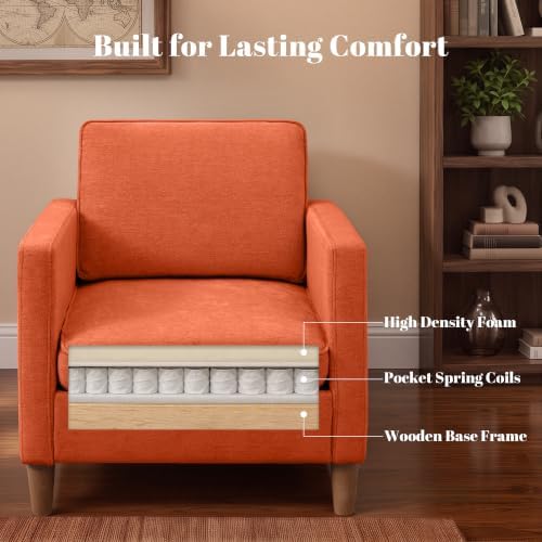 Accent Chair Set of 2, Living Room Chairs, Chenille Reading Armchair