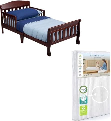 Delta Children Canton Toddler Bed & Toddler Mattress, Cherry