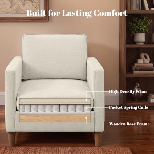Accent Chair Set of 2, Living Room Chairs, Chenille Reading Armchair