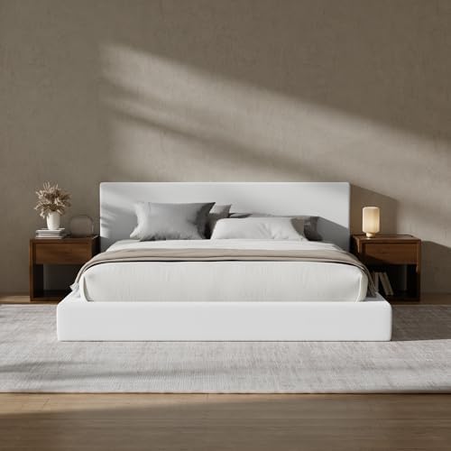 RECCI AirFrame Queen Upholstered Bed Frame with Plush Padded Headboard