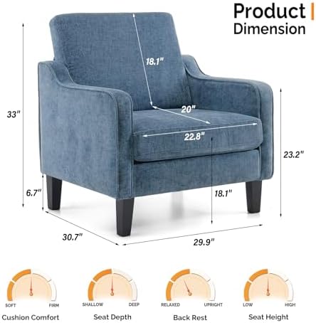 VINGLI Accent Chairs Set of 2, Modern Traditional Armchair for Living Room