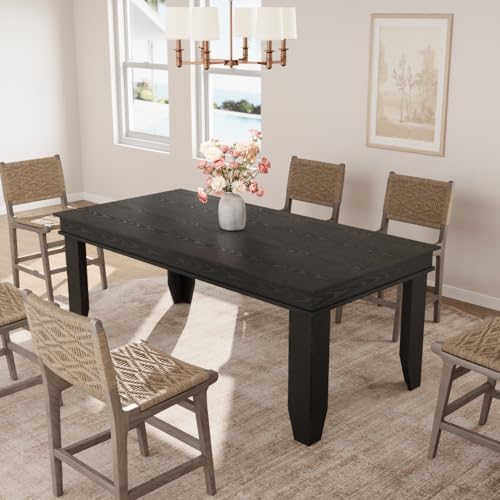 GarveeHome Farmhouse Dining Table for 6-8 People, 71" Long Kitchen Tables