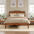 PHI VILLA Solid Wood Full Size Bed Frame with Adjustable Headboard