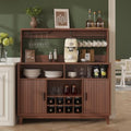 Vabches Fluted Coffee Bar Cabinet with Charging Station, 47.2" W Home Bar