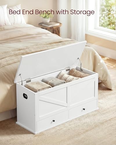 VASAGLE Storage Chest with 2 Fabric Drawers, 15.7 x 39.4 x 19.9 Inches