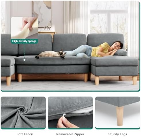 YITAHOME 109"Sectional Couches for Living Room,U Shaped Couch w/4 Seat Sofa