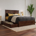 AFI, Felicity Full Platform Bed with Panel Footboard & Storage Drawers, Walnut