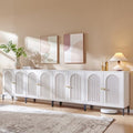 IFGET 123.5" W Modern Arched Sideboard Buffet Cabinet with Storage, White