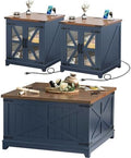 Joaxswe Farmhouse Coffee Table Set 3, End Table and Coffee Table