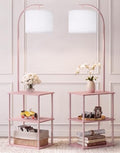 Floor Lamp with Table 2-Pack, Nightstands End Side Table for Living Room