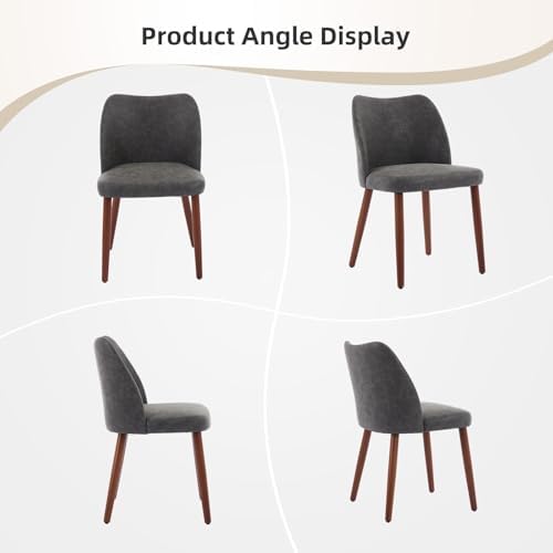 GarveeHome Wooden Dining Chair Set of 4 Upholstered Leather Dining Chair
