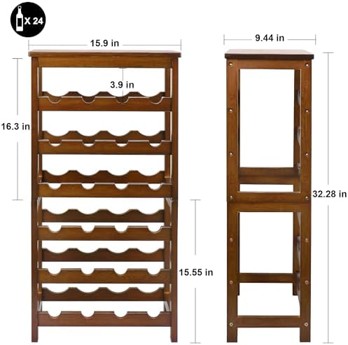 Wine Rack Freestanding Floor, 6-Tier Display Wine Storage Shelf
