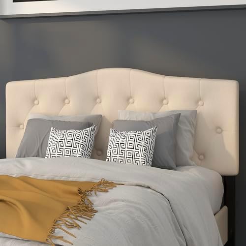 EMMA + OLIVER Beige Full Tufted Headboard